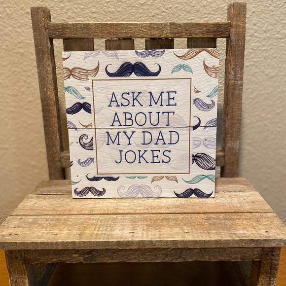 Ask Me About My Dad Jokes Mustache Wood Sign, Father’s Day Gift, Dad Decor Gift - Picture 3 of 13